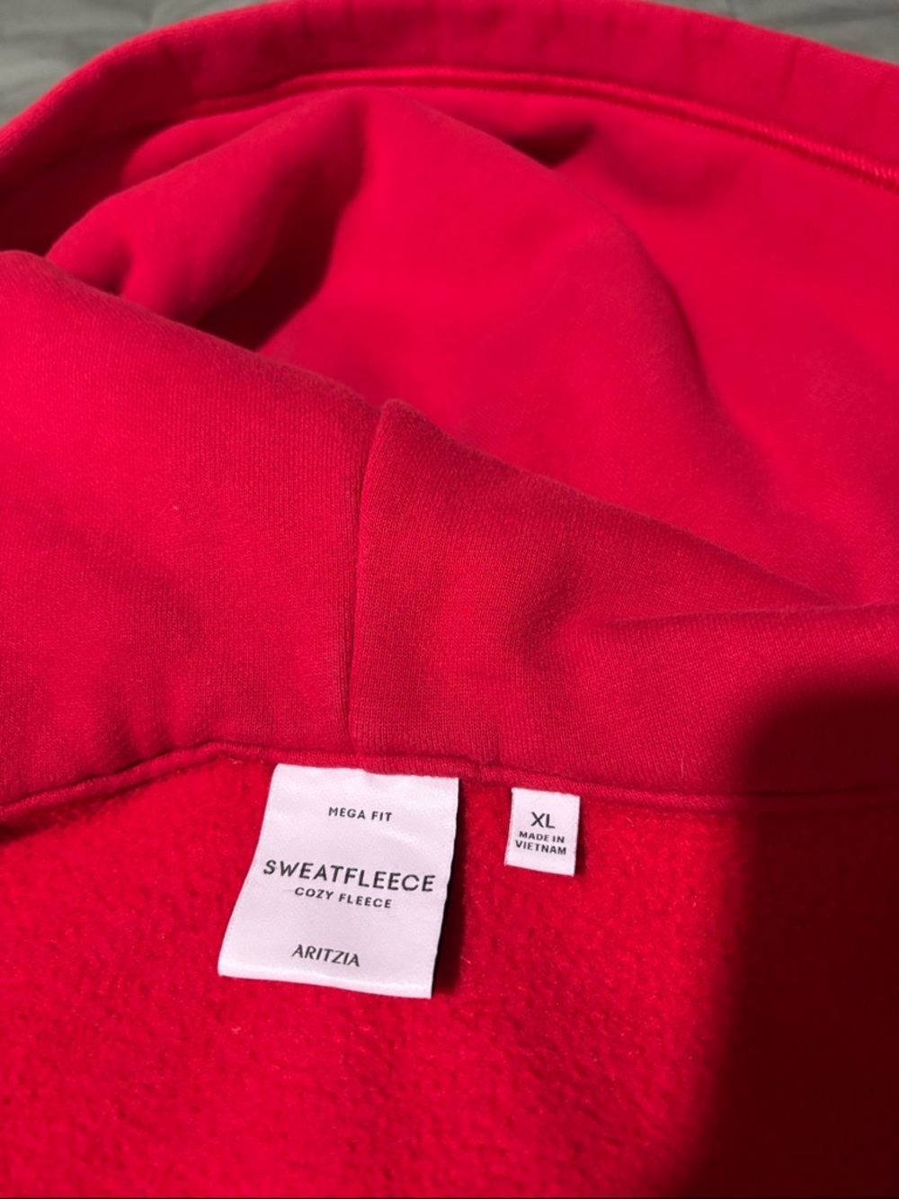 Aritzia Sweatfleece Hoodie in Bright Red - Picture 2 of 7
